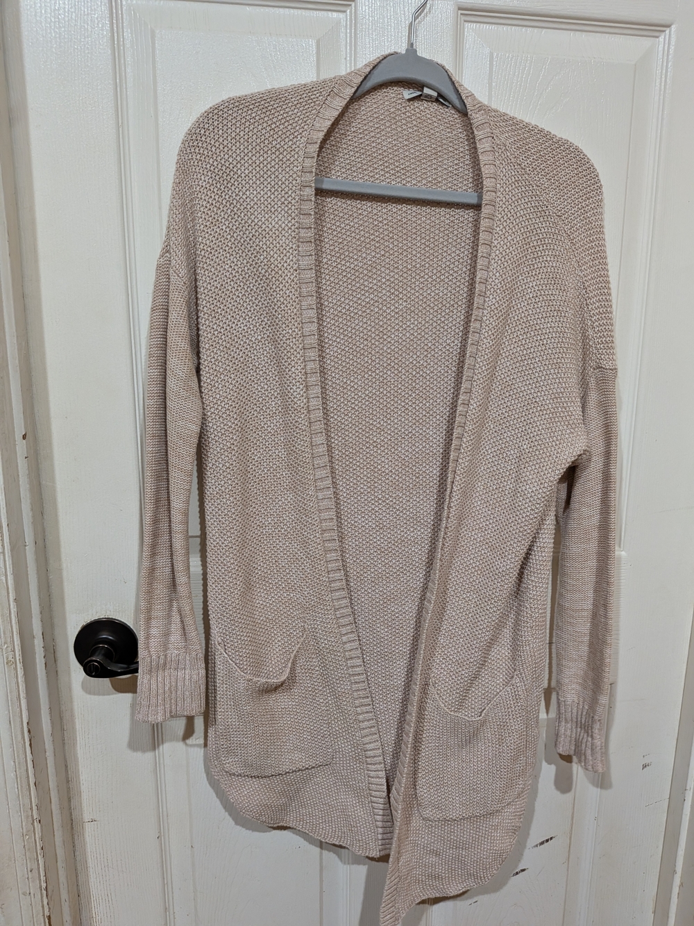 Women’s Open Front Knit Cardigan Sweater Beige